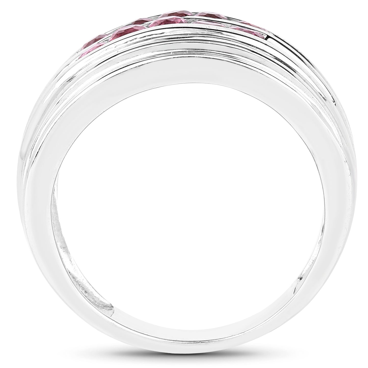 1.00 Carat Genuine Pink Tourmaline .925 Sterling Silver Ring