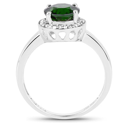 1.92 Carat Genuine Chrome Diopside and White Topaz .925 Sterling