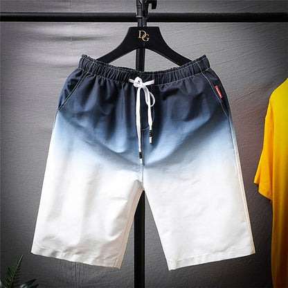 Men's Tooling Shorts Casual Short Pants Gradient Color Knee Length