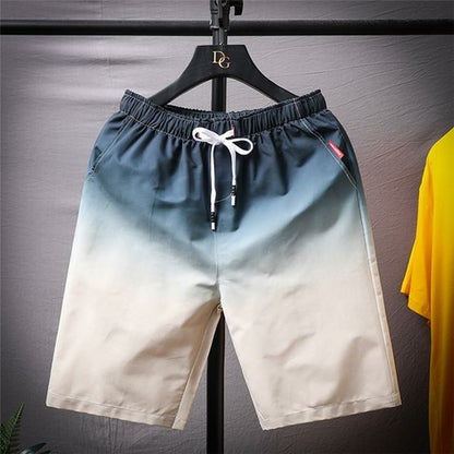 Men's Tooling Shorts Casual Short Pants Gradient Color Knee Length