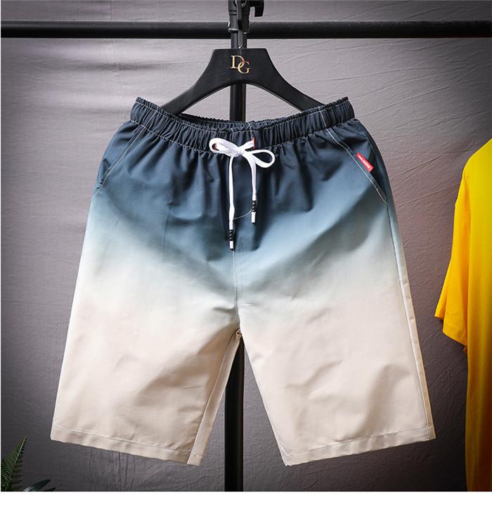 Men's Tooling Shorts Casual Short Pants Gradient Color Knee Length