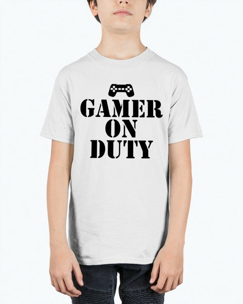 Gamer on duty- Video Games- Youth Tee Unisex