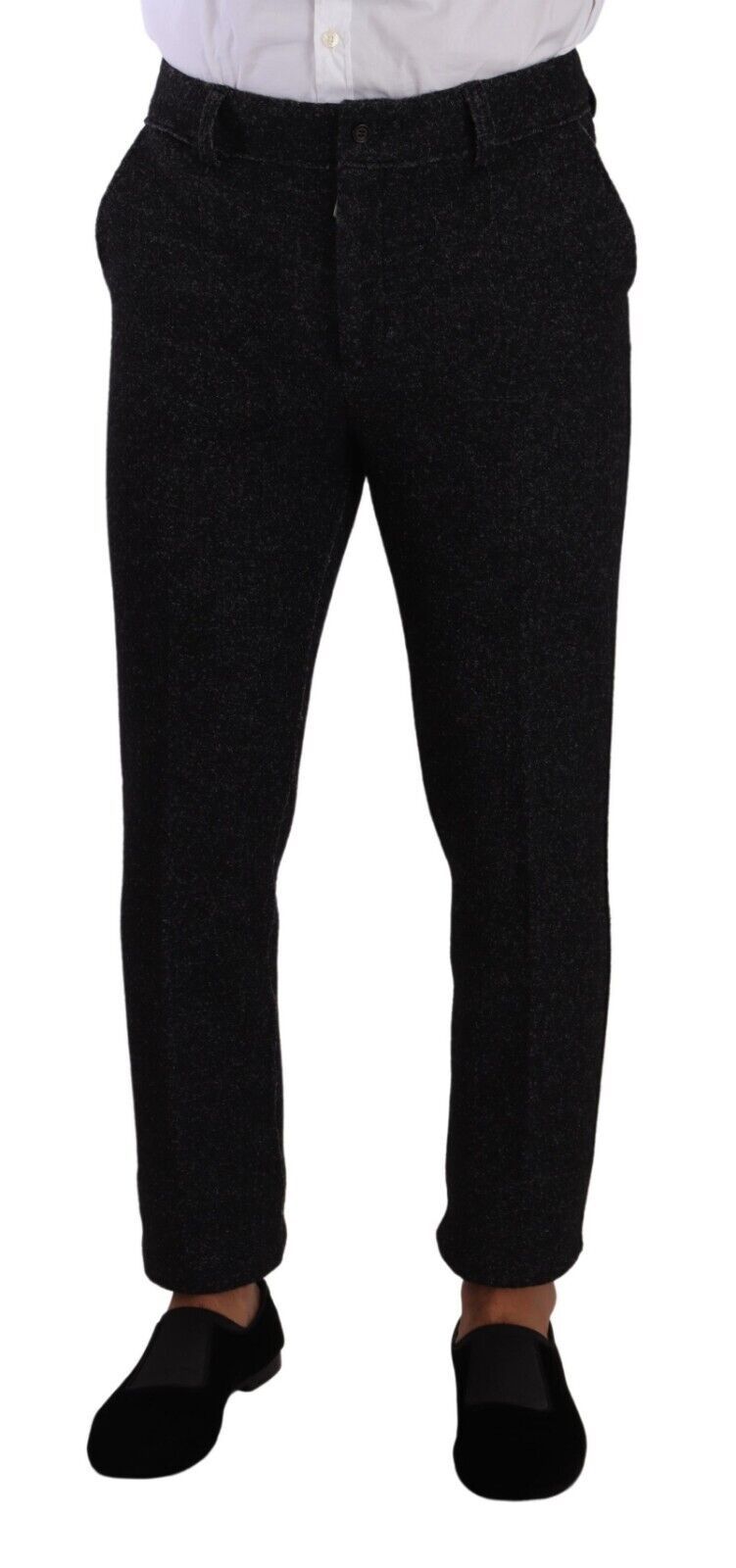 Dolce & Gabbana Black Wool Men Formal Trouser Dress Pants