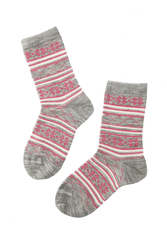 SNOW grey merino socks for children