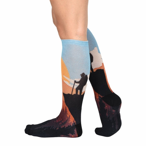 Sierra Socks Sun Set Stroll Pattern Unisex Socks, Nature Pattern