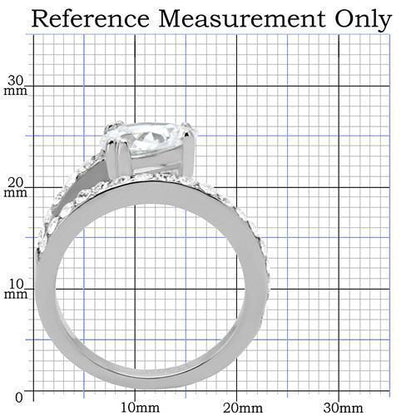 TK166 - High polished (no plating) Stainless Steel Ring with AAA Grade