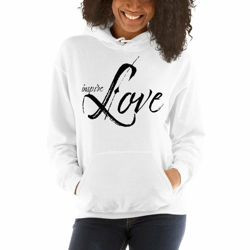 Womens Hoodie - Pullover Sweatshirt - Black Graphic/Inspire Love