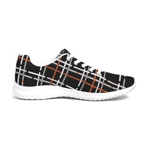 Uniquely You Womens Sneakers - Canvas Running Shoes, Black Plaid Print