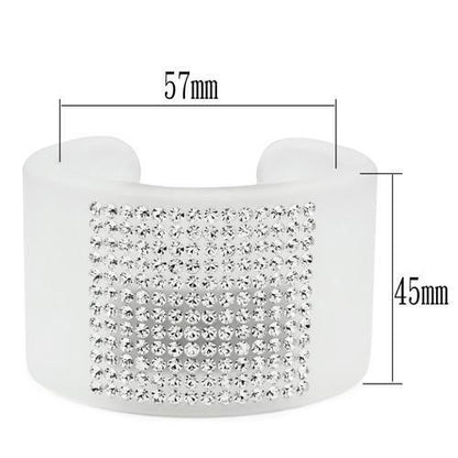 VL026 -  Resin Bangle with Top Grade Crystal  in Clear