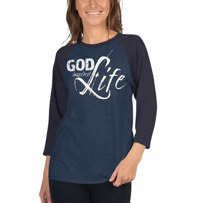 Womens Raglan Tee,  God Inspired Graphic Pullover Baseball Shirt