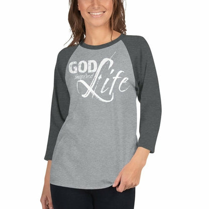 Womens Raglan Tee,  God Inspired Graphic Pullover Baseball Shirt