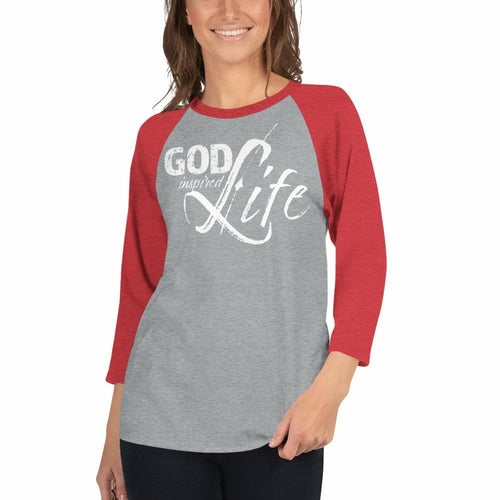 Womens Raglan Tee,  God Inspired Graphic Pullover Baseball Shirt