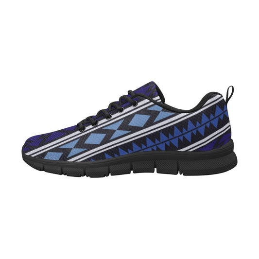 Uniquely You Sneakers for Women, Blue Aztec Print - Running Shoes