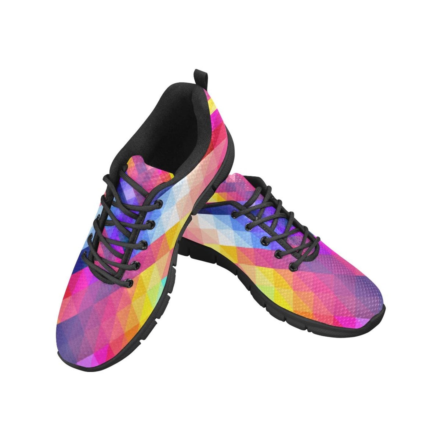 Uniquely You Womens Sneakers, Rainbow Geometric Print Running Shoes