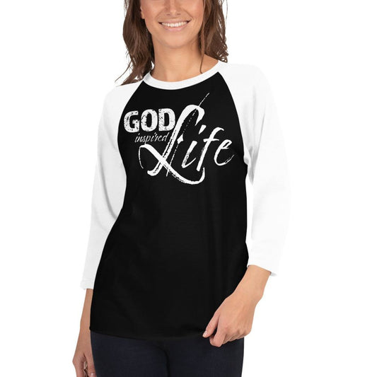 Womens Raglan Tee,  God Inspired Graphic Pullover Baseball Shirt