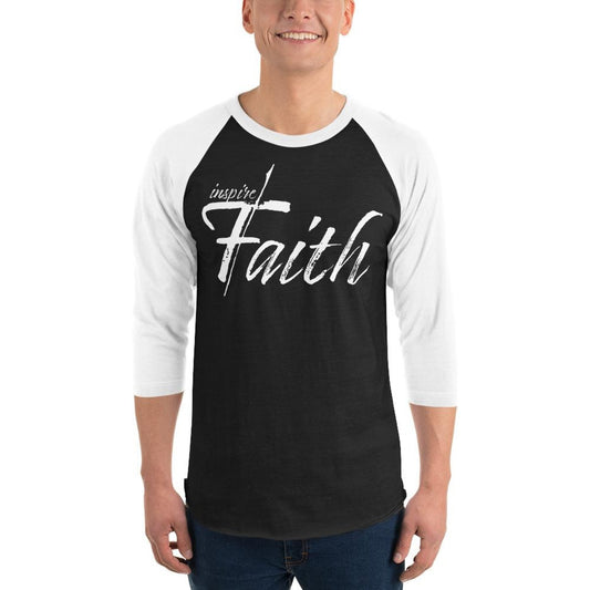 Womens Raglan Tee,  Inspire Faith Graphic Pullover Baseball Shirt