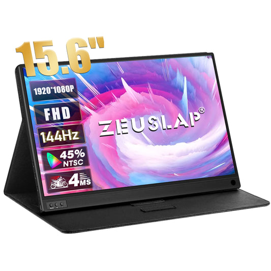ZEUSLAP portable monitor 144hz 120hz 60hz 15.6 FHD IPS usb type c travel monitor for laptop,phone,xbox,switch and ps4