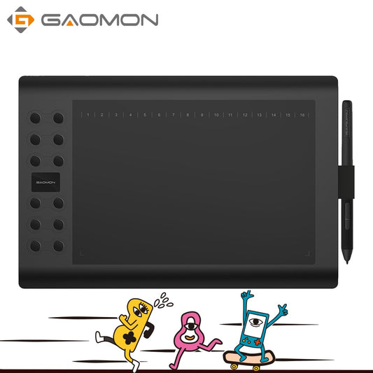 GAOMON M106K PRO 10'' Graphics Drawing Tablet with 8192 Levels Tilt Supported Battery-free Art Stylus for Windows/Mac/Android OS